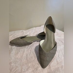 Vince Taupe Croc-Embossed Women's Flats